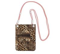 EdWal Leopard Pattern Print Crossbody Bag For Women, Mini Phone Purses, Cute Phone Wallet, For Hiking Travel Gift