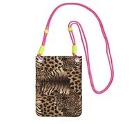 EdWal Leopard Pattern Print Crossbody Bag For Women, Mini Phone Purses, Cute Phone Wallet, For Hiking Travel Gift