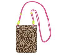 EdWal Leopard Pattern Print Crossbody Bag For Women, Mini Phone Purses, Cute Phone Wallet, For Hiking Travel Gift