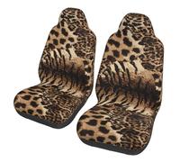 EdWal Leopard Pattern Print Front Seat Covers, Easy To Install Two Car Seat Protector Cover Set Accessories Auto Trucks Suv