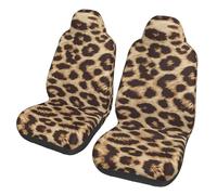 EdWal Leopard Pattern Print Front Seat Covers, Easy To Install Two Car Seat Protector Cover Set Accessories Auto Trucks Suv