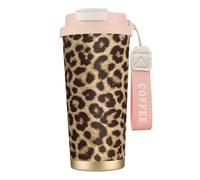 EdWal Leopard Pattern Print Insulated Stainless Steel Travel Coffee Mug,Coffee Cups with Lids, for Hot Cold Drinks