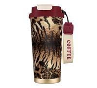 EdWal Leopard Pattern Print Insulated Stainless Steel Travel Coffee Mug,Coffee Cups with Lids, for Hot Cold Drinks