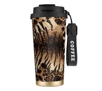 EdWal Leopard Pattern Print Insulated Stainless Steel Travel Coffee Mug,Coffee Cups with Lids, for Hot Cold Drinks