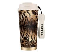 EdWal Leopard Pattern Print Insulated Stainless Steel Travel Coffee Mug,Coffee Cups with Lids, for Hot Cold Drinks