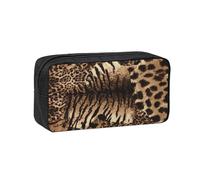 EdWal Leopard Pattern Print Pen Organizer Bag Pouch Large Capacity Pencil Case with Zipper Durable Pen Case for Stationery