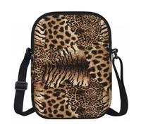 Edwal Leopard Pattern Print Small Crossbody Bag For Women Waterproof Phone Purse With Adjustable Strap For Travel Work