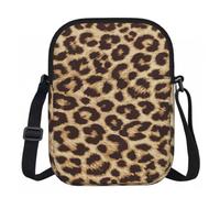 Edwal Leopard Pattern Print Small Crossbody Bag For Women Waterproof Phone Purse With Adjustable Strap For Travel Work