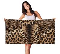 EdWal Leopard Pattern Print Spa Bath Towels 70cm X 140cm,Soft Quick Drying Beach Towels For Bathroom,Gym,Travel
