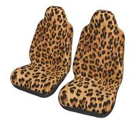 EdWal Leopard Print Print Front Seat Covers, Easy To Install Two Car Seat Protector Cover Set Accessories Auto Trucks Suv