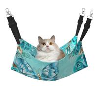 EdWal Light Blue Butterfly print Soft Sleeping Hammock Cat Hammock for Cage Hanging,Pet Hammock Bed Adjustable for Small Animals