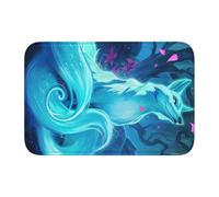 EdWal Magic Blue Fox Print Crystal Velvet Entry Rug Non-Slip Indoor Front Doormat For Porch Or Home Decor, 60x40 Cm