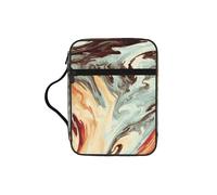 Edwal Marble Mixed Brown Print Bible Case Cosmetic Bag with Sturdy Handle Wash Bag Tablet Sleeve Small Tool Bag for Books