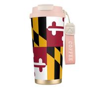EdWal Maryland State Flag Print Insulated Stainless Steel Travel Coffee Mug,Coffee Cups with Lids, for Hot Cold Drinks