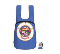 Edwal Minnesota State Flag Print Foldable Backpack Lightweight Hiking Bag Soft Travel Backpack Rucksack For Work And Gym