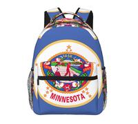 EdWal Minnesota State Flag Print Hiking Backpack Laptop Backpack For Men Women Waterproof Rucksack Easy To Clean Travel Bag