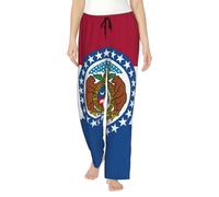 EdWal Missouri State Flag Print Women'S Lightweight Lounge Pajama Pants - Soft Breathable Versatile Sleep Bottoms S-3xl