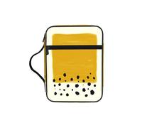 EdWal Mustard Yellow and Black Print Bible Case Cosmetic Bag with Sturdy Handle Wash Bag Tablet Sleeve Small Tool Bag for Books