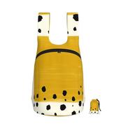 EdWal Mustard Yellow And Black Print Foldable Backpack Lightweight Hiking Bag Soft Travel Backpack Rucksack For Work And Gym