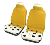 EdWal Mustard Yellow And Black Print Front Seat Covers, Easy To Install Two Car Seat Protector Cover Set Accessories Auto Trucks Suv