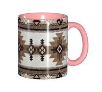 EdWal Native American Print Tea Cups with Handle, Ceramic Ceramic Mug for Tea and Coffee Gift for Women Microwave Safe