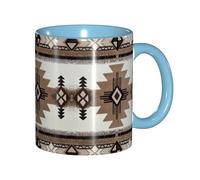 EdWal Native American Print Tea Cups with Handle, Ceramic Ceramic Mug for Tea and Coffee Gift for Women Microwave Safe