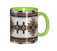 EdWal Native American Print Tea Cups with Handle, Ceramic Ceramic Mug for Tea and Coffee Gift for Women Microwave Safe