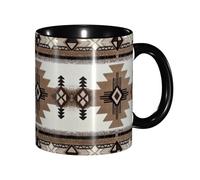 EdWal Native American Print Tea Cups with Handle, Ceramic Ceramic Mug for Tea and Coffee Gift for Women Microwave Safe
