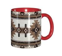 EdWal Native American Print Tea Cups with Handle, Ceramic Ceramic Mug for Tea and Coffee Gift for Women Microwave Safe