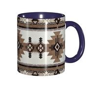 EdWal Native American Print Tea Cups with Handle, Ceramic Ceramic Mug for Tea and Coffee Gift for Women Microwave Safe