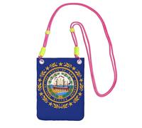EdWal New Hampshire State Flag Print Crossbody Bag For Women, Mini Phone Purses, Cute Phone Wallet, For Hiking Travel Gift