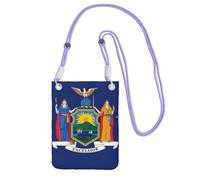 EdWal New York State Flag Print Crossbody Bag For Women, Mini Phone Purses, Cute Phone Wallet, For Hiking Travel Gift