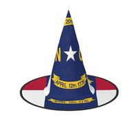 EdWal North Carolina State Flag Print Halloween Witch Hat Costume Accessory Women Hats For Halloween Party Cosplay For Home, Yard,