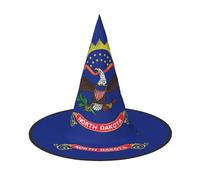 EdWal North Dakota State Flag Print Halloween Witch Hat Costume Accessory Women Hats For Halloween Party Cosplay For Home, Yard,