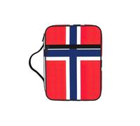 Edwal Norwegian Flag Print Bible Case Cosmetic Bag with Sturdy Handle Wash Bag Tablet Sleeve Small Tool Bag for Books