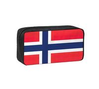 EdWal Norwegian Flag Print Pen Organizer Bag Pouch Large Capacity Pencil Case with Zipper Durable Pen Case for Stationery