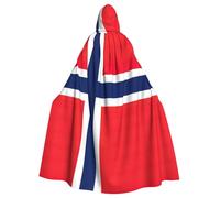 EdWal Norwegian Flag Print Unisex Adults Hooded Cloak Cape Uniform, Hooded Robe, For Halloween Cosplay Costumes