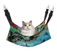 EdWal Ocean Underwater Dolphin Fish print Soft Sleeping Hammock Cat Hammock for Cage Hanging,Pet Hammock Bed Adjustable for Small Animals