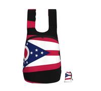Edwal Ohio State Flag Print Foldable Backpack Lightweight Hiking Bag Soft Travel Backpack Rucksack For Work And Gym