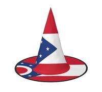 EdWal Ohio State Flag Print Halloween Witch Hat Costume Accessory Women Hats For Halloween Party Cosplay For Home, Yard,