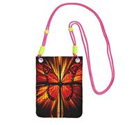 EdWal Orange Butterfly Print Crossbody Bag For Women, Mini Phone Purses, Cute Phone Wallet, For Hiking Travel Gift