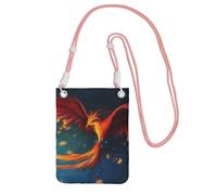 EdWal Orange Red Phoenix Print Crossbody Bag For Women, Mini Phone Purses, Cute Phone Wallet, For Hiking Travel Gift