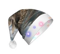 EdWal Otter Print Led Christmas Beanie Light Up Christmas Hats, Knit Hats With Led Lights, Unisex Winter Santa Hat
