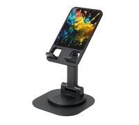 EdWal Paint Splatter Backdrop Print Adjustable Foldable Phone Stand,360 Rotating Cell Phone Holder For Desk,Travel Essentials