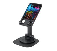 EdWal Paint Splatter Backdrop Print Adjustable Foldable Phone Stand,360 Rotating Cell Phone Holder For Desk,Travel Essentials