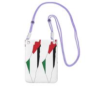 EdWal Palestine Flag Map Print Crossbody Bag For Women, Mini Phone Purses, Cute Phone Wallet, For Hiking Travel Gift