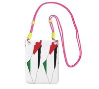 EdWal Palestine Flag Map Print Crossbody Bag For Women, Mini Phone Purses, Cute Phone Wallet, For Hiking Travel Gift