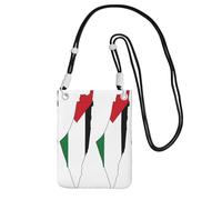 EdWal Palestine Flag Map Print Crossbody Bag For Women, Mini Phone Purses, Cute Phone Wallet, For Hiking Travel Gift