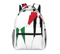 EdWal Palestine Flag Map Print Hiking Backpack Laptop Backpack For Men Women Waterproof Rucksack Easy To Clean Travel Bag