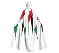 EdWal Palestine Flag Map Print Unisex Adults Hooded Cloak Cape Uniform, Hooded Robe, For Halloween Cosplay Costumes